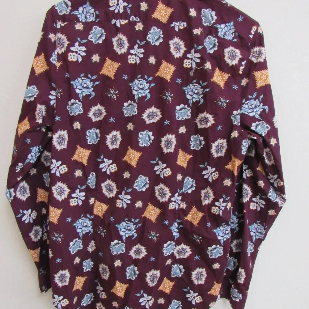 Paisley & Gray Multicolor Floral Pattern Long‎ Sleeve Button-Up Shirt Medium